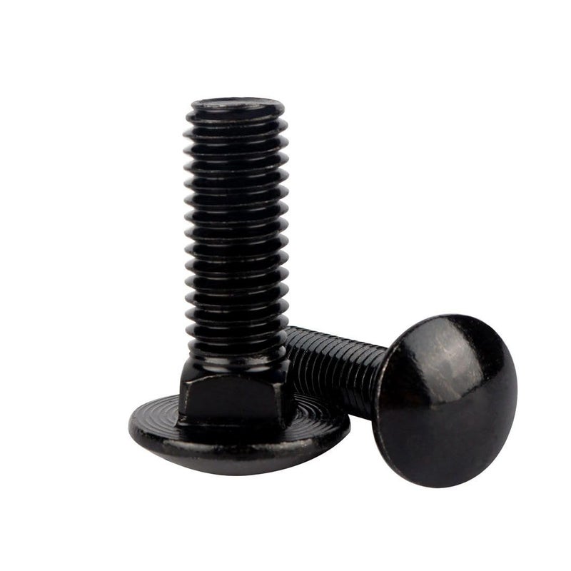 VAMUOEFL 1/2-13 x 1-1/2" Carriage Bolts Screws Black Finish, Round Head Square Neck, 304 Stainless Steel 18-8, UNC Full Machine Coarse Thread, 5Pcs - Image 1